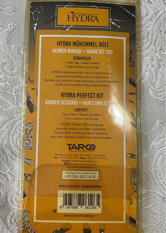 Berber makası ve tarak seti - Görsel 2