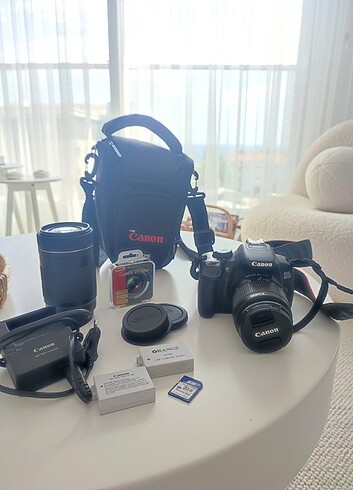 Canon 650d fotoğraf makinası 55-250 lens 