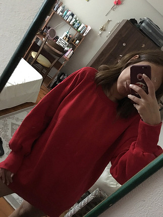 m Beden Bershka Kırmızı Oversize Sweatshirt 