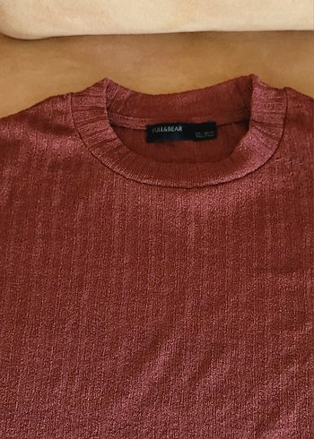 Kahverengi Kadın Kısa Kollu Triko Tişört - Görsel 3