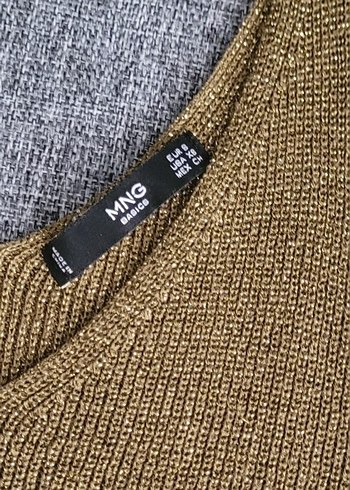 Kadın Haki V Yaka Uzun Örgü Yün Triko - Görsel 3