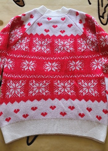 Kırmızı Bohem Uzun Kollu Örgü Kazak - Görsel 2