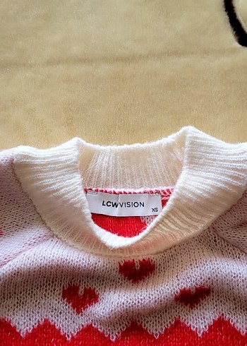 Kırmızı Bohem Uzun Kollu Örgü Kazak - Görsel 3