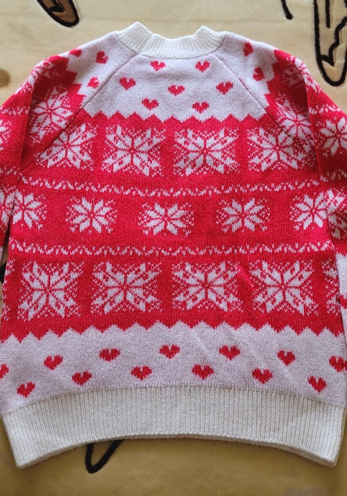 Kırmızı Bohem Uzun Kollu Örgü Kazak - Görsel 2