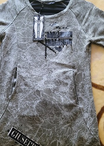 Gri Baskılı Günlük elbise - Görsel 2