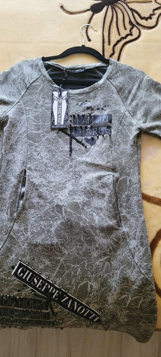 Gri Baskılı Günlük elbise - Görsel 2