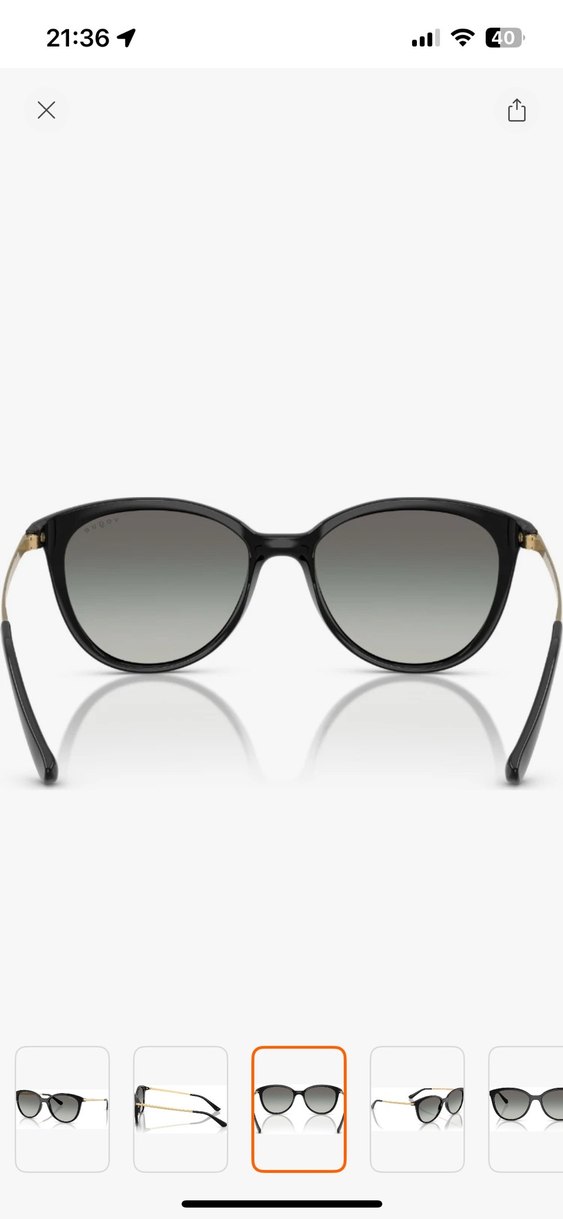 Vogue Kadın Siyah Parlak Güneş Gözlüğü - Görsel 3