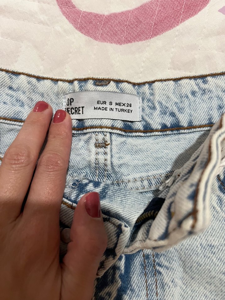 Fırfırlı Mavi Denim Mini Etek - Görsel 3