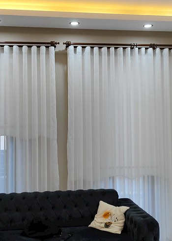 Modern Beyaz Düz Tül Perde - Görsel 2