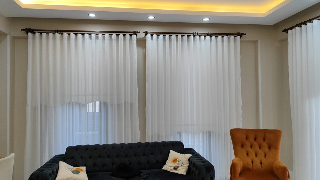 Modern Beyaz Düz Tül Perde - Görsel 2