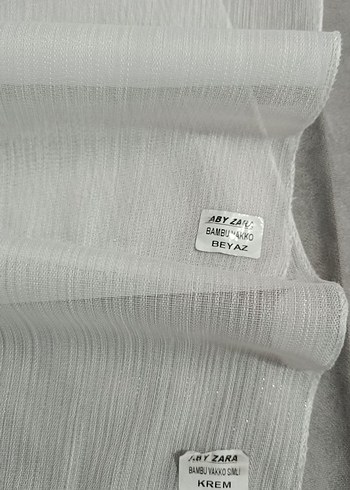 Nakışlı Beyaz Gri Püsküllü Perde - Görsel 6