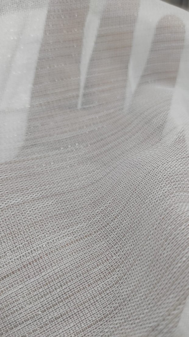 Nakışlı Beyaz Gri Püsküllü Perde - Görsel 5