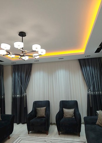 Gri Nakışlı Modern Perde - Görsel 3