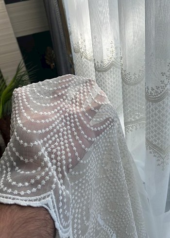Beyaz Şeffaf Çizgili Tül Perde Kdk30 - Görsel 3