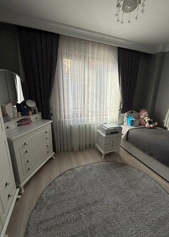 Gri Detaylı Beyaz Modern Tül Perde - Görsel 2