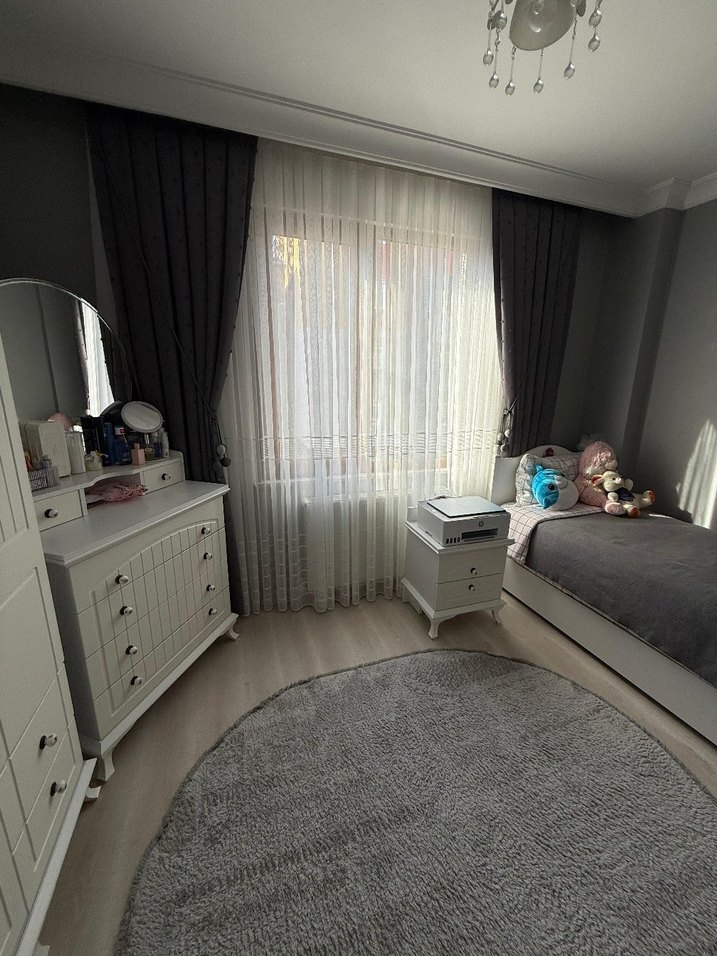 Gri Detaylı Beyaz Modern Tül Perde - Görsel 2