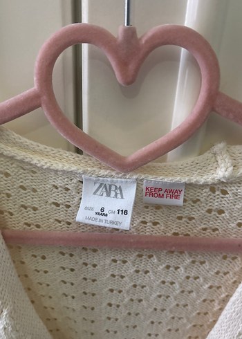 Zara Beyaz V Yaka Örgü Bohem Hırka - Görsel 2