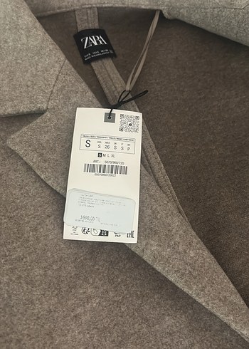 s Beden ten rengi Renk Zara Tek Düğmeli Bej Kaban