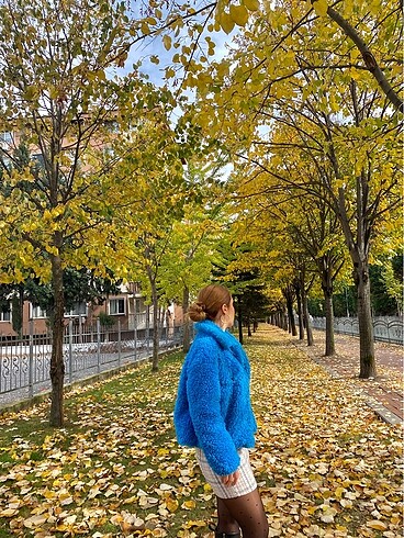s Beden mavi Renk Peluş Mont