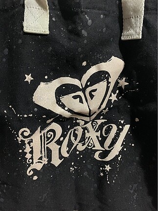 Roxy Roxy siyah bez çanta gümüş baskı detaylı