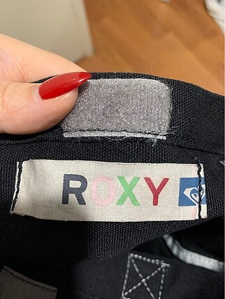  Beden siyah Renk Roxy siyah bez çanta gümüş baskı detaylı