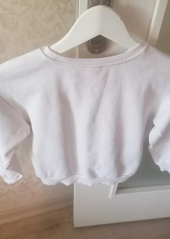 LC Waikiki Kız Çocuk Beyaz Baskılı Sweatshirt