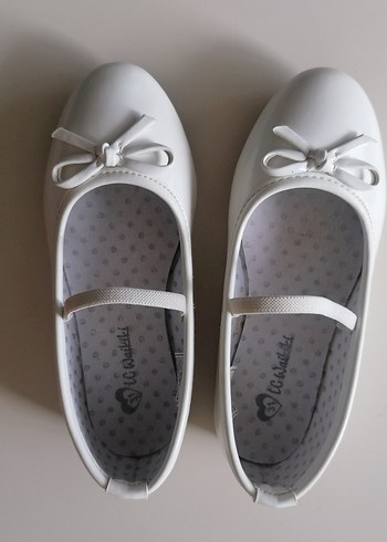 Kız Çocuk Beyaz Fiyonklu Babet Ayakkabı - Görsel 2