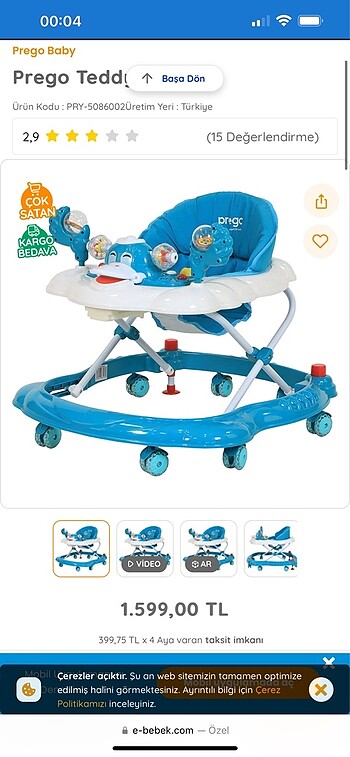 Prego Prego yürüteç