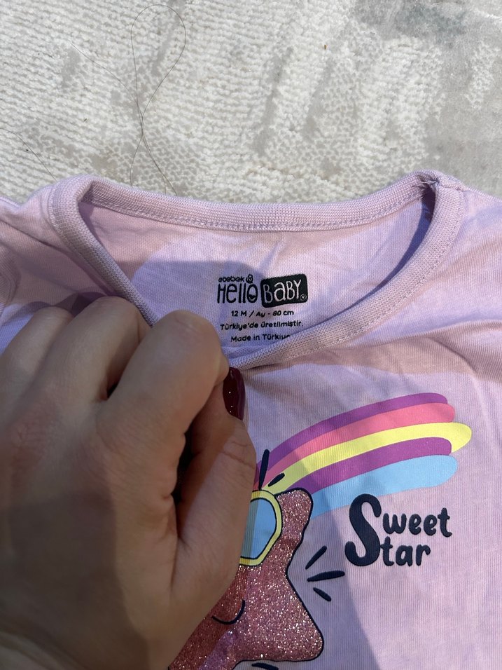 Kız Çocuk Renkli Baskılı Tişört ve şort - Görsel 3