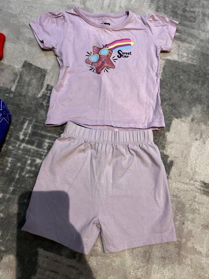 Kız Çocuk Renkli Baskılı Tişört ve şort - Görsel 4