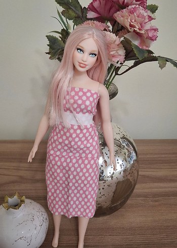 Barbie Pembe Puantiyeli Bebek