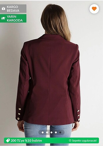 42 Beden Mürdüm blazer ceket
