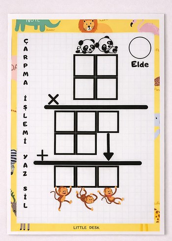 Çarpma işlemi öğrenme! Yaz- Sil etkinliği! Tekrar kullanılabilir - Görsel 2