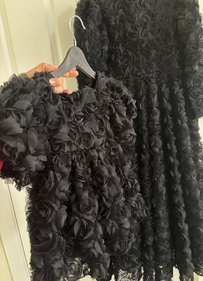 3d güllü tesettür abiye elbise - Görsel 4