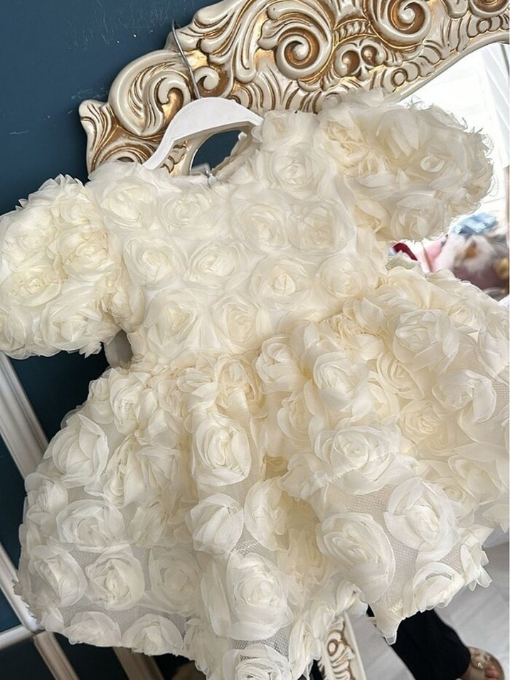 3d güllü tesettür abiye elbise - Görsel 5