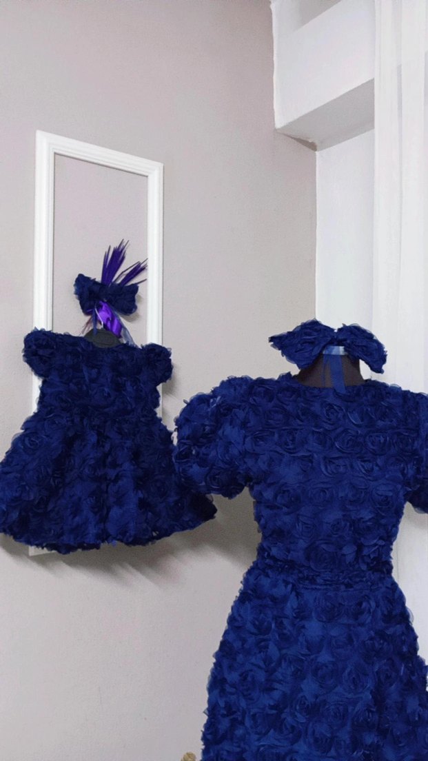 3d güllü anne kız kombını - Görsel 2