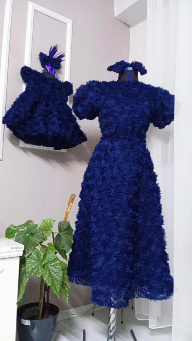 3d güllü anne kız kombını - Görsel 3