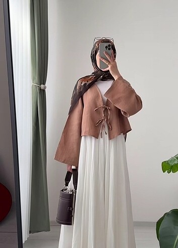 universal Beden kahverengi Renk Muslin kumaş kimono
