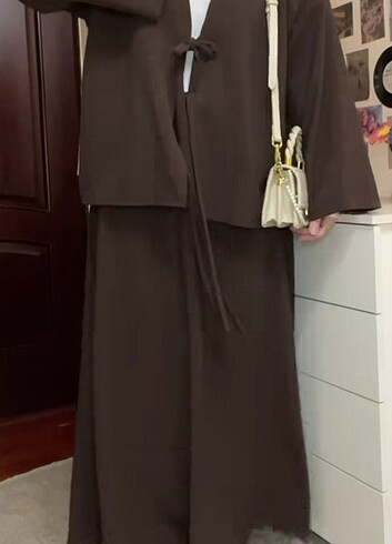 universal Beden Tesettür etekli kimono takım