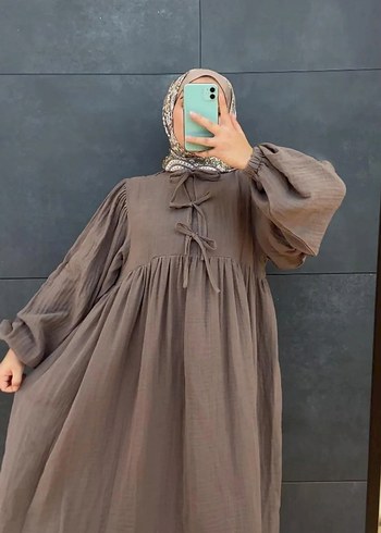 muslin robalı tesettür elbise