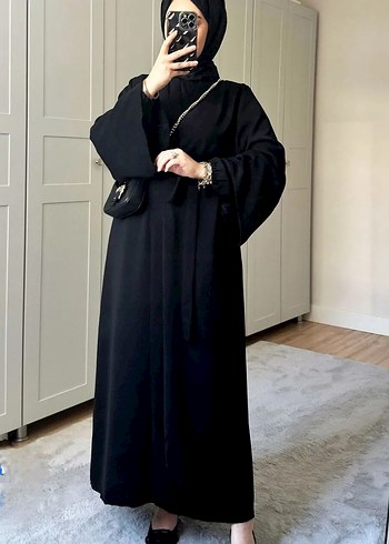 Siyah Uzun abaya kimono