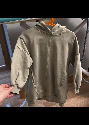Bej Kapüşonlu Rahat Kesim Sweatshirt 6 yaş - Görsel 3