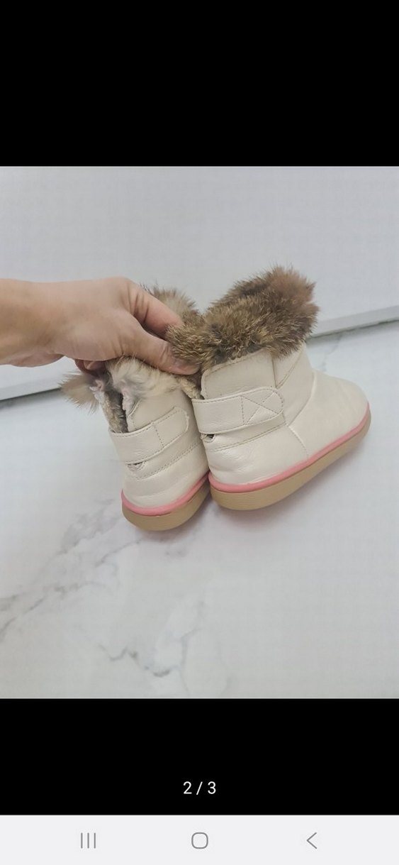 Kız Çocuk Beyaz Kürklü Bot - Görsel 2