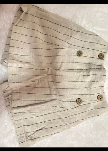 Bej Keten Çizgili Kız Takım 5-6 yaş - Görsel 3