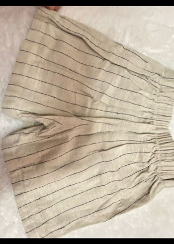 Bej Keten Çizgili Kız Takım 5-6 yaş - Görsel 4