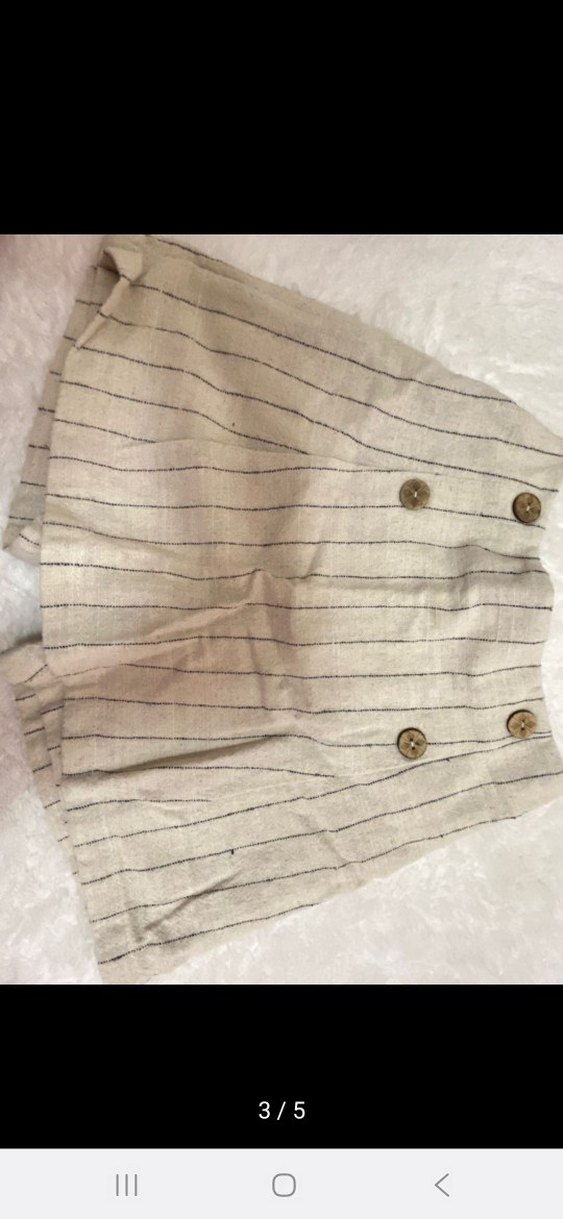 Bej Keten Çizgili Kız Takım 5-6 yaş - Görsel 3