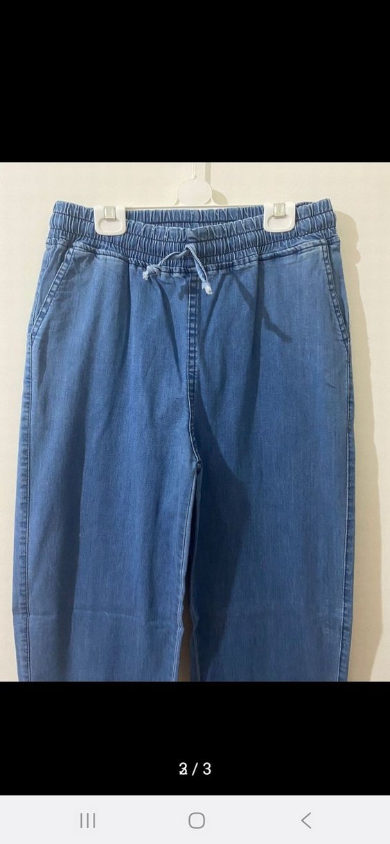 Navy Renk Midi Boy Rahat Kesim Kadın Kot Pantolon - Görsel 2