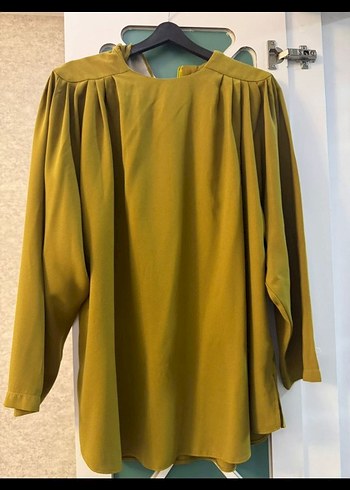 Kadın Haki Midi Bol Kesim Kemerli Pantolon - Görsel 2