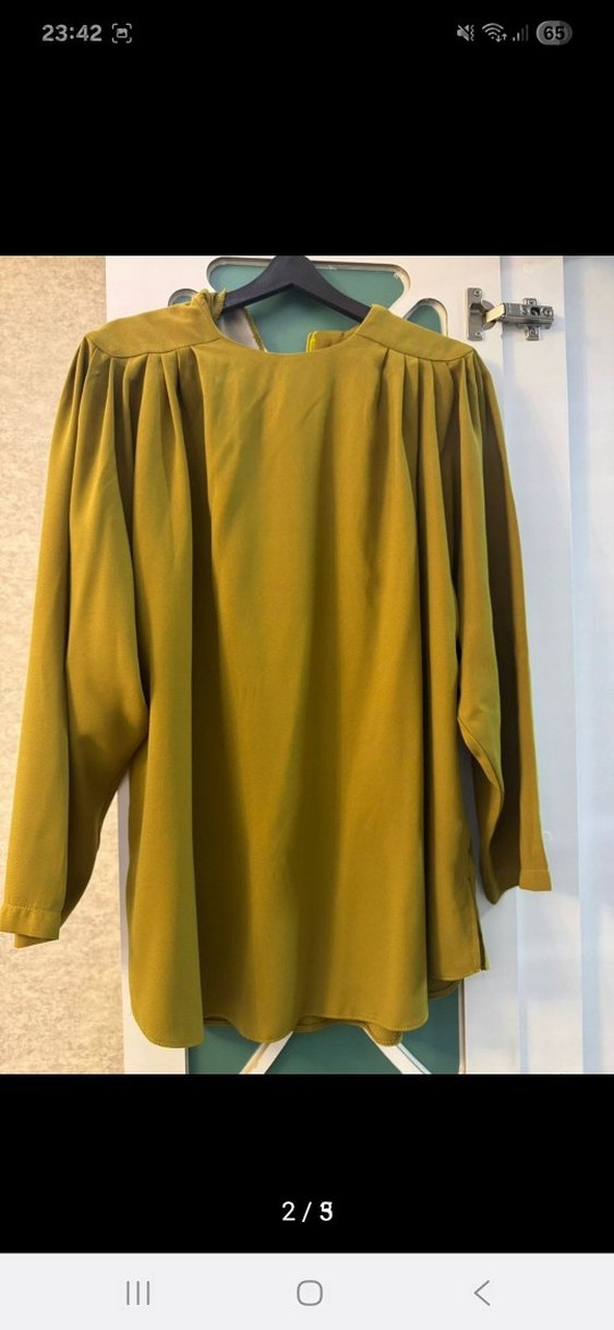 Kadın Haki Midi Bol Kesim Kemerli Pantolon - Görsel 3