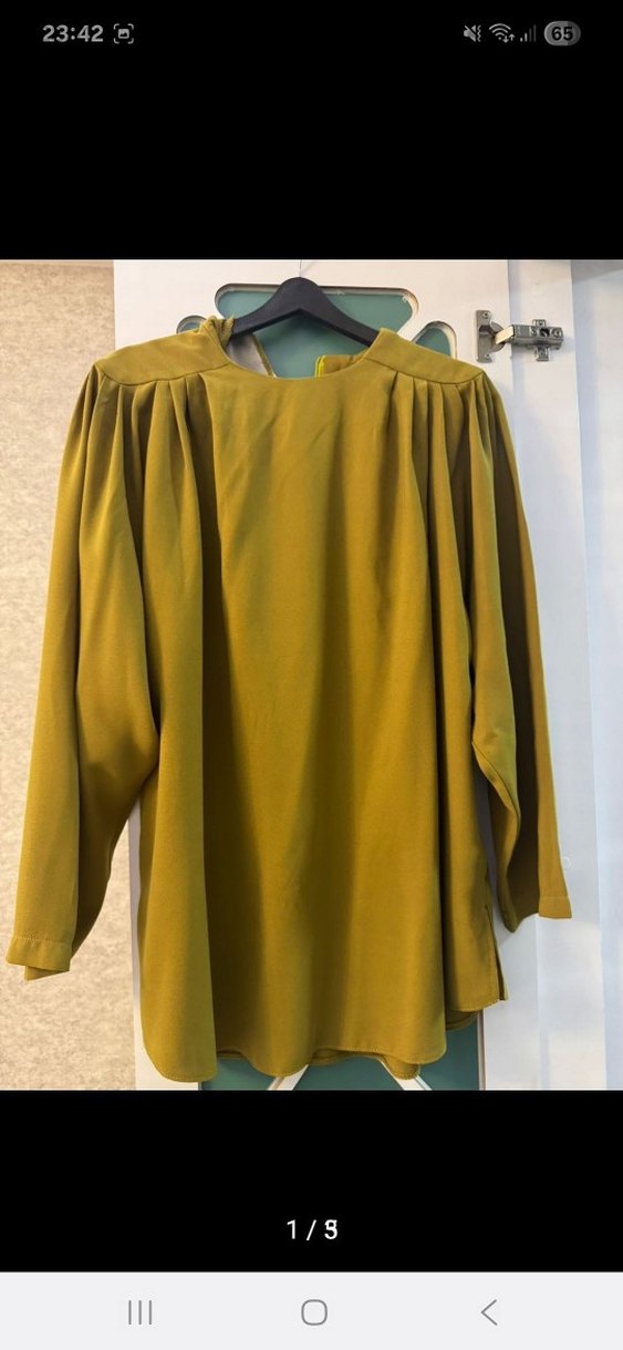 Kadın Haki Midi Bol Kesim Kemerli Pantolon - Görsel 2